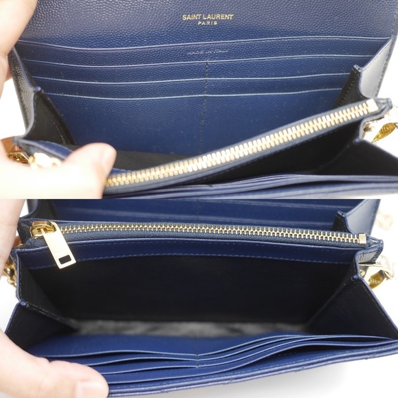 🍓YSL Monogram Flap Wallet in Grained Leather - Picture 11 of 12